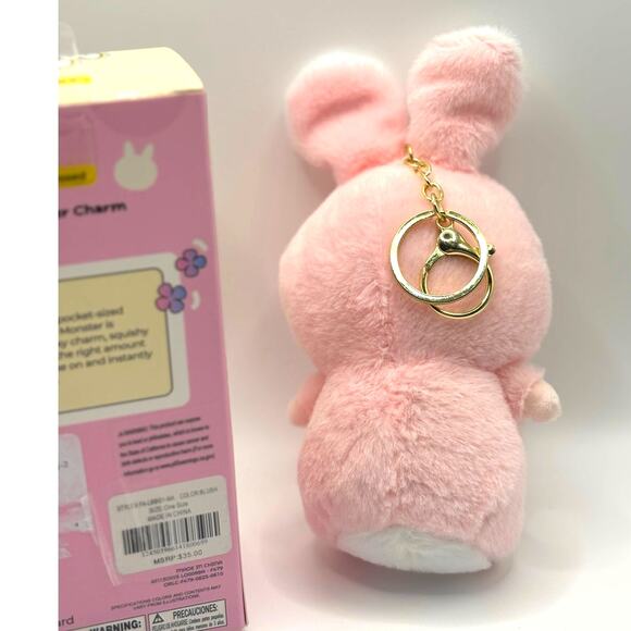 Mochi Monsters LaFuFu LaBuBu Plush Bag Charm Pink Keychains Little Obsessed, New - Picture 3 of 4